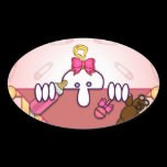Baby Pink Kilroy Oval Sticker stickers