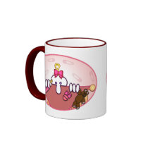 Baby Pink Kilroy Ringer Mug by kilroyworld Baby Pink Kilroy Ringer Mug