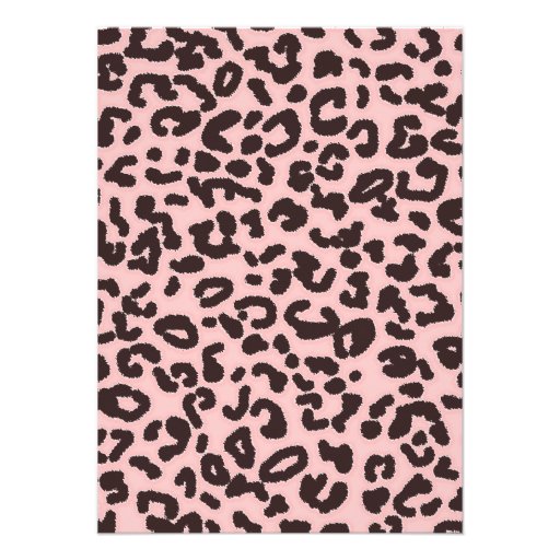 Baby Pink Leopard Animal Print; Chalkboard Custom Announcement