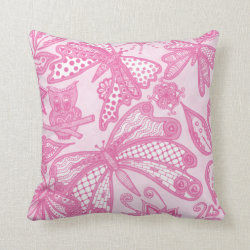 Baby pink owl doodle cushion pillows