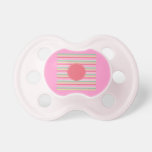 Baby Pink Pastel Mint Green Blue Stripes Circle Baby Pacifier
