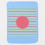 Baby Pink Pastel Mint Green Blue Stripes Circle Receiving Blankets