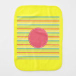 Baby Pink Pastel Mint Green Blue Stripes Circle Burp Cloths