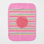 Baby Pink Pastel Mint Green Blue Stripes Circle Baby Burp Cloths