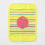 Baby Pink Pastel Mint Green Blue Stripes Circle Baby Burp Cloths