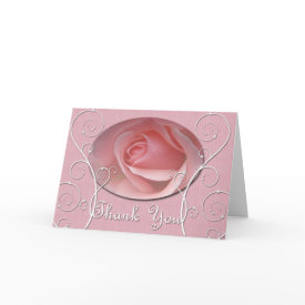 Baby pink Rose Thank you Card card