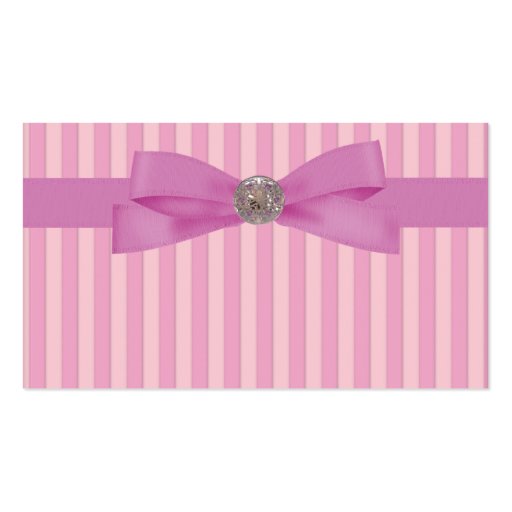 Baby Pink Stripes Elegance Anytime Business Card Template (back side)