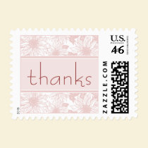 Baby Pink Sunflower Thank You Wedding Stamp stamps