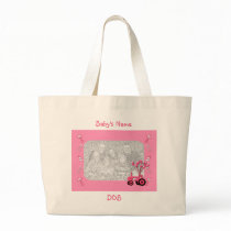 Baby Pink Tractor with Balloons Photo Bag