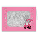 Baby Pink Tractor with Balloons Photo Card card