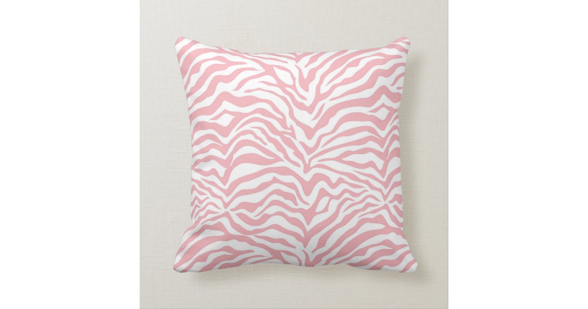 Baby Pink Zebra Stripe Pillow Zazzle