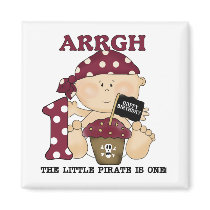 Baby Pirate 1st Birthday Tshirts and Gifts Magnets