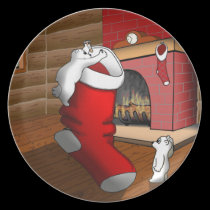 BABY POLAR BEAR AND TH EBIG STOCKING plates