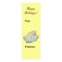 Baby Polar Bear Happy Holidays Christmas Gift Tag business cards