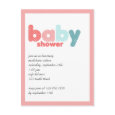 Baby Polka Pink :: Baby Shower Invitation postcard