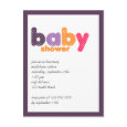 Baby Polka Purple :: Baby Shower Invitation postcard