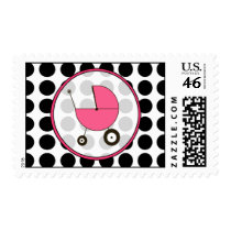 Baby Postage - Black Polka Dot / Hot Pink