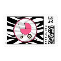 Baby Postage - Zebra Print / Hot Pink
