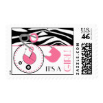 Baby Postage - Zebra Print &amp; Pink Diaper Pin