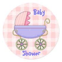 Baby Pram Girl Shower Envelope Seal Stickers