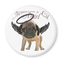 Baby Pug Angel magnets by friskybiz Baby Pug Angel magnets