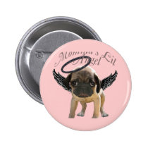 Baby Pug  Angel buttons