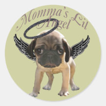 Baby Pug  Angel Stickers