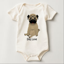 Baby pug love onesie t-shirts