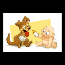 Baby & Puppy Print by stlewis75 Baby & Puppy Print