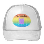 Baby purple elephant rainbow hearts pattern hats