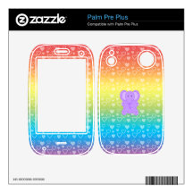 Baby purple elephant rainbow hearts pattern decals for palm pre plus