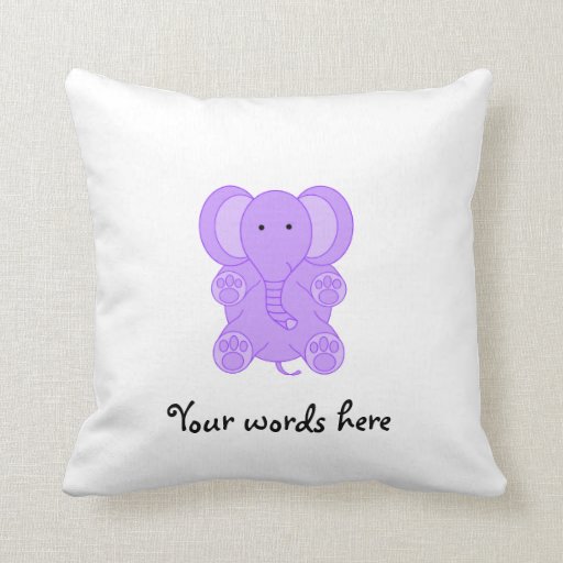 Baby purple elephant throw pillows Zazzle