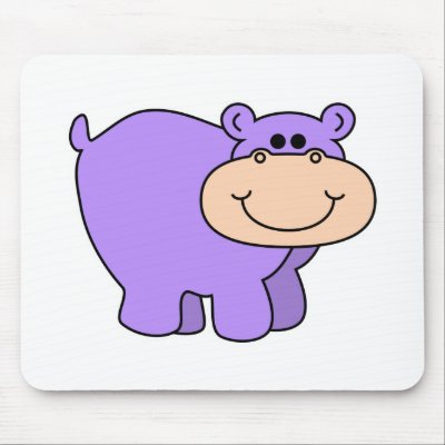 baby purple hippo mouse mat by doonidesignsanimals