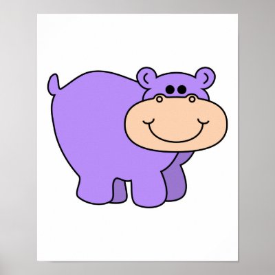 baby purple hippo print by doonidesignsanimals