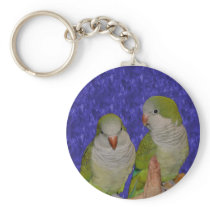 Baby Quaker Parrot Pair Animal Keychain