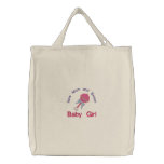 Baby Rattle - Pink Embroidered Tote Bag