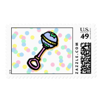 baby rattle postage stamps