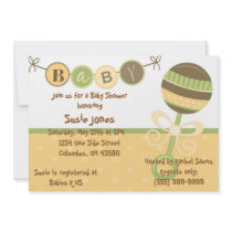 Baby Rattle Shower Invitation