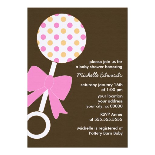 Baby Rattle Shower Invitations