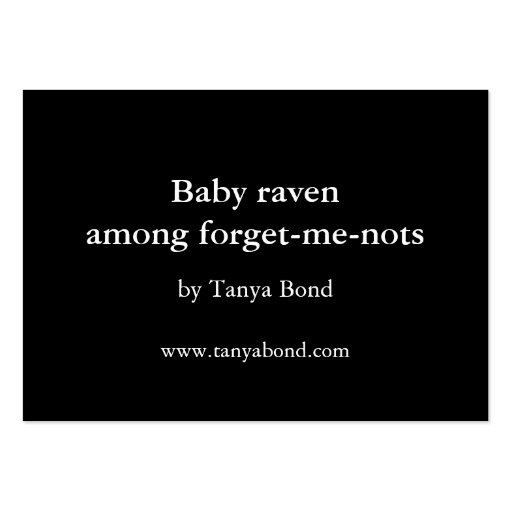 Baby raven ACEO prints Business Card (back side)