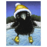 Baby raven ice skating personalized letterhead