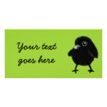 Baby raven customized photo card