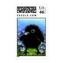 Baby raven postage by tanyabond Baby raven postage