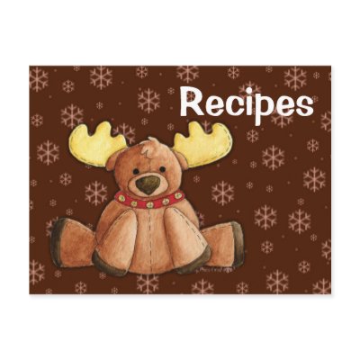 Baby Rein-Dear Recipe Card Postcards by 13BlackCatsDesigns
