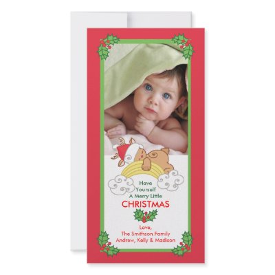 Baby Reindeer Christmas Photo cards by celebrateitholidays