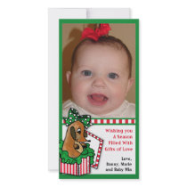 Baby Reindeer (or puppy) Holiday Gift Custom Photo Card