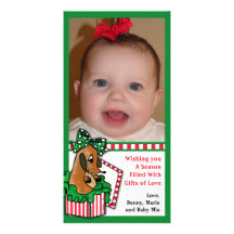 Baby Reindeer (or puppy) Holiday Gift Custom Photo Card