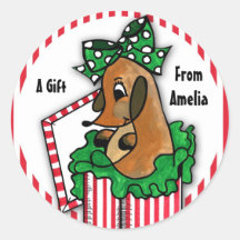 Baby Reindeer (or puppy) Holiday Gift Round Stickers