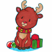 Baby Reindeer Ornament Photo Cut Out