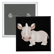 Baby Rhino Pinback Button